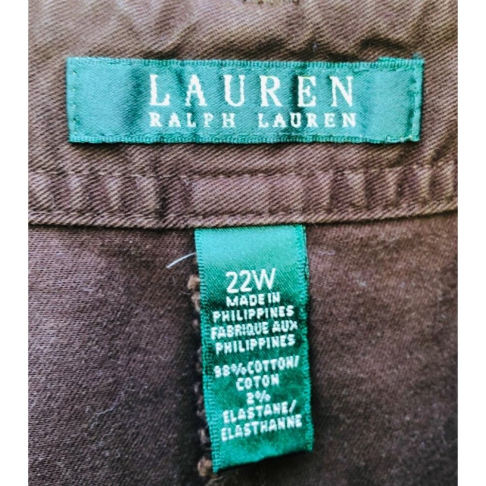 Lauren Ralph Lauren Womens Plus Size Brown Cotton Twill Short Skirt Size 22W - Picture 3 of 3